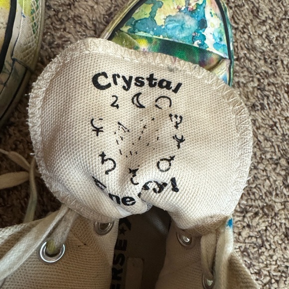 Converse Crystal Energy Embroidered Stars high top sneakers with paint splatter - Picture 12 of 16